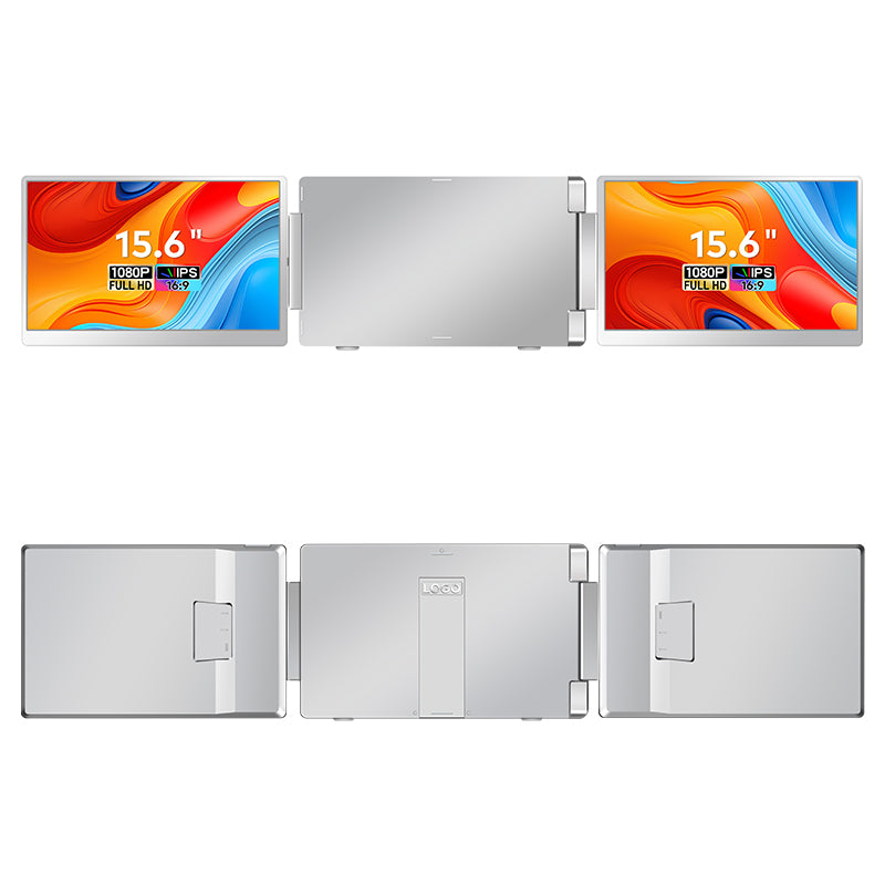 Trion 15.6-inch 360° trifold portable monitor 1080P IPS FHD Laptop Screen Extender - Grey ( Open Never Used )