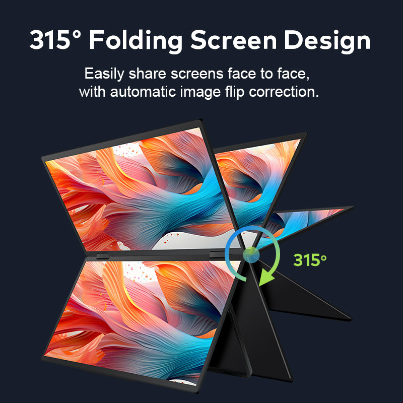 Trion 15.6-inch Full HD Foldable Dual Portable Monitor - Plug and Play Screen Extender - Acceptable - Refurbished