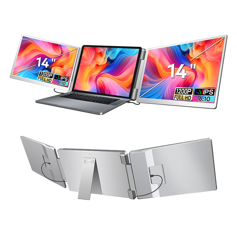 Trion 14-inch 360° trifold portable monitor 1200P IPS FHD Laptop Scree