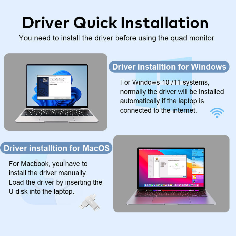 Trion 18.5″ Portable Quad Screen Monitor - Triple Display Laptop Extender - FHD, Windows & Mac Compatible - Acceptable - Refurbished Trion