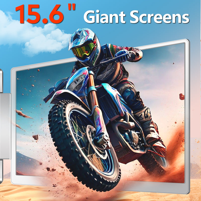 Trion 15.6-inch 360° trifold portable monitor 1080P IPS FHD Laptop Screen Extender - Grey