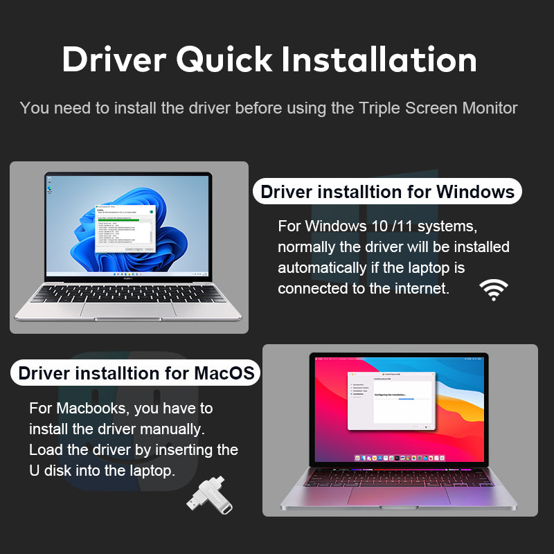 Trion 14-inch 360° trifold portable monitor 1200P IPS FHD Laptop Screen Extender - Grey ( Refurbished Grade - A )