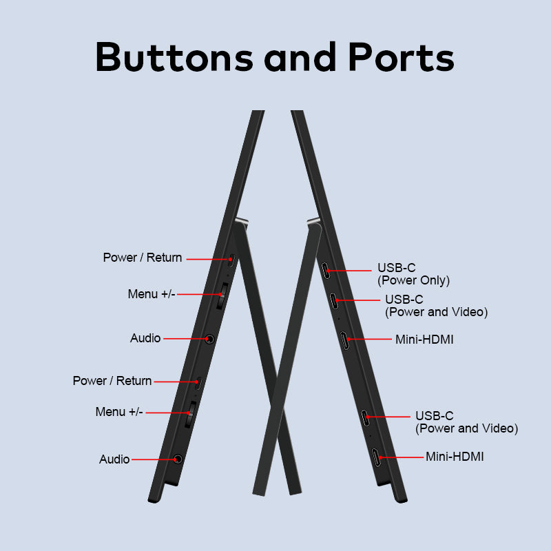 Trion 15.6-inch Full HD Foldable Dual Portable Monitor - Plug and Play Screen Extender - Acceptable - Refurbished