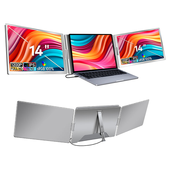 Dual Portable Monitor Trifold 1080P IPS FHD Monitor
