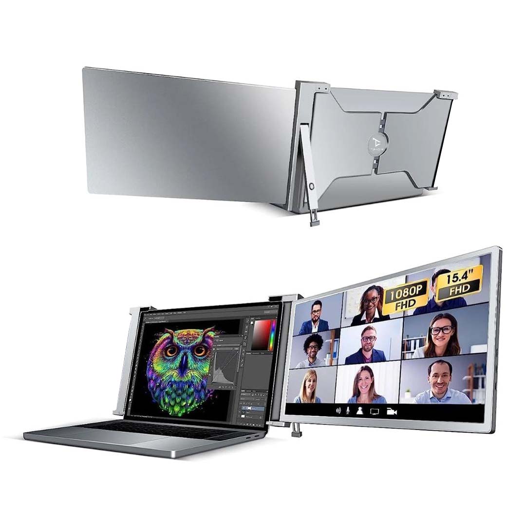 Trion 15.4" Laptop Monitor Extender 1080P IPS FHD Portable Laptop Dual Screen Extender - Space Grey