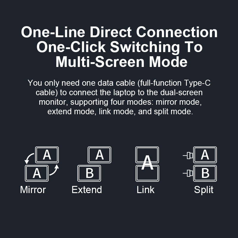 Trion 15.6-inch Full HD Foldable Dual Portable Monitor - Plug and Play Screen Extender - Acceptable - Refurbished