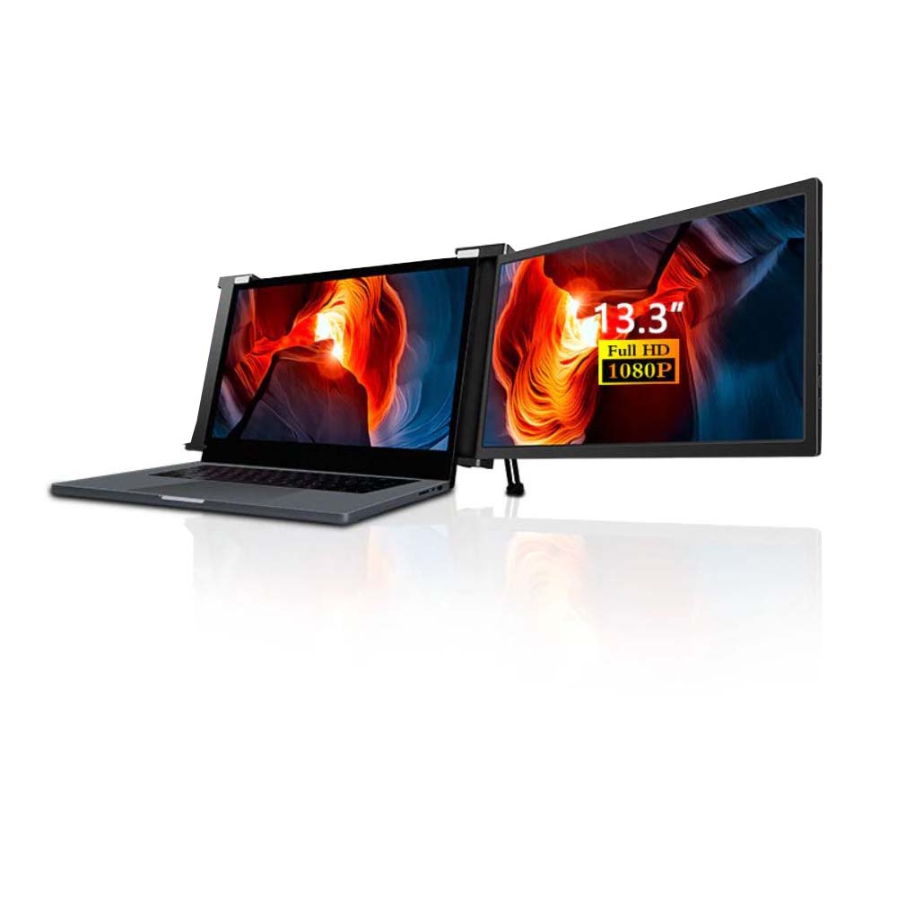 Trion 13.3" Laptop Monitor Extender 1080P IPS FHD Portable Laptop Dual Screen Extender - Black