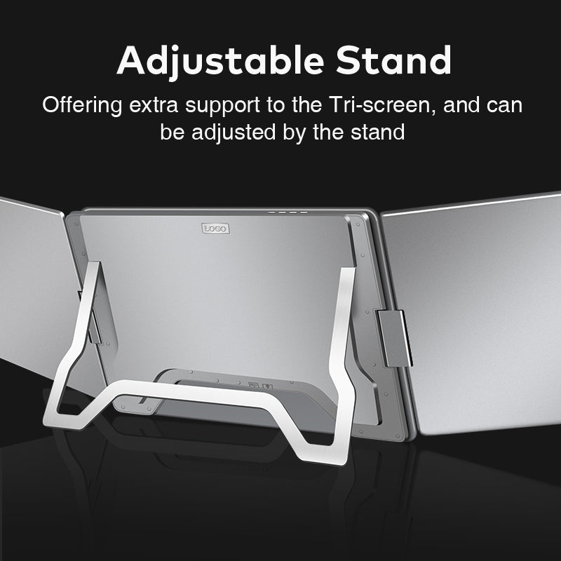 16 inch Trifold Portable Monitor 1080P IPS FHD Laptop Screen Extender For Laptop - Space Grey