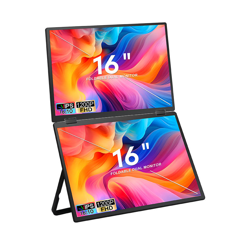 Trion 16-inch Full HD Foldable Dual Portable Monitor - Plug and Play Screen Extender - Acceptable - Refurbished